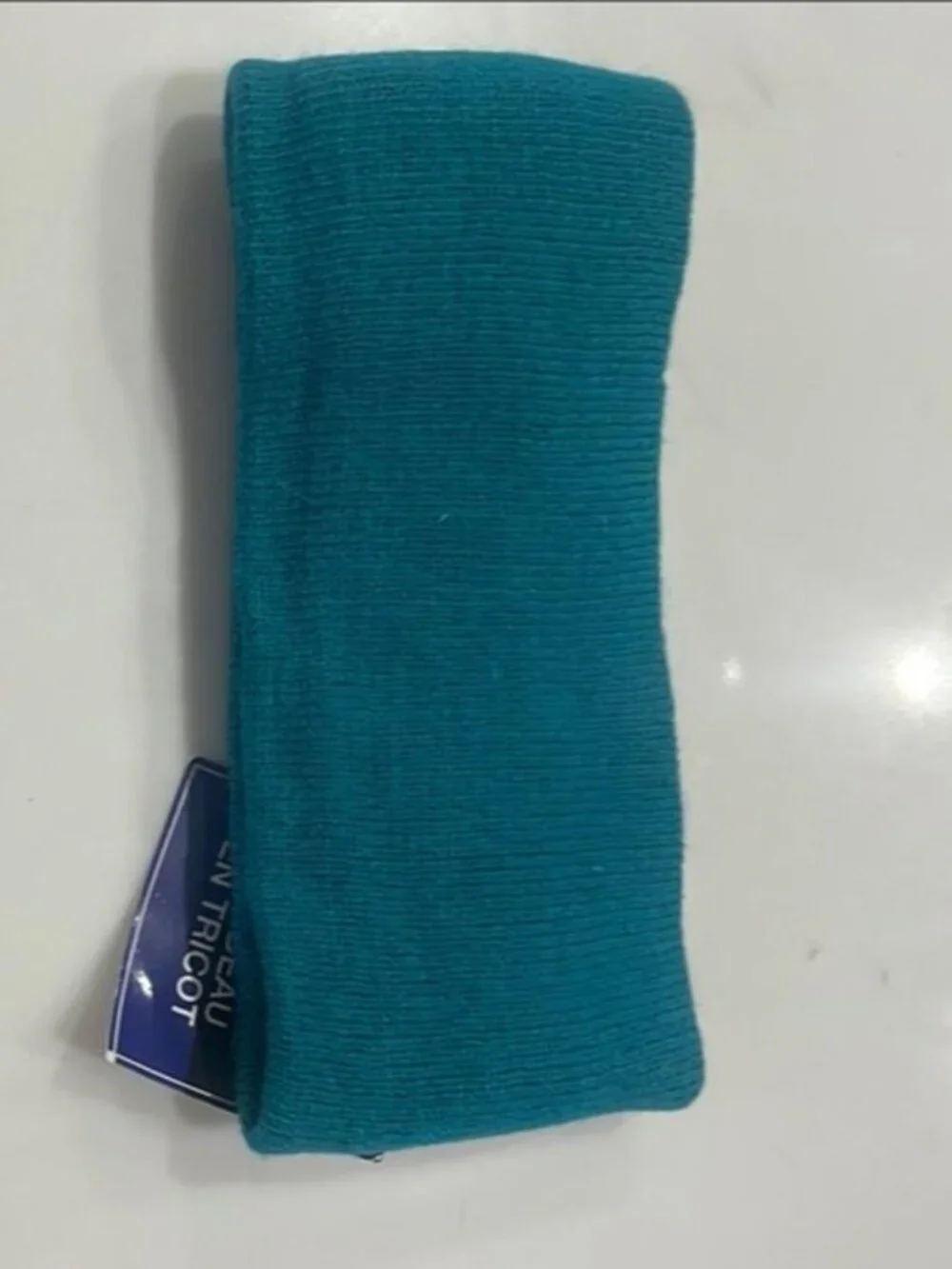 NWT Turquoise Knitted Hair Accessory with Flower Embellishment